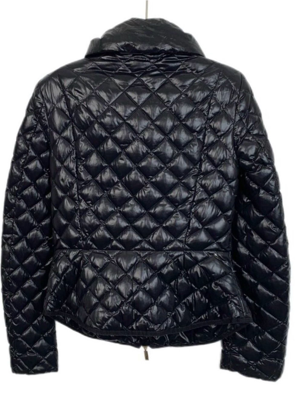 Moncler Black Quilted Diamond-Pattern Puffer Jacket with Gold Zips - Picture 2 of 16